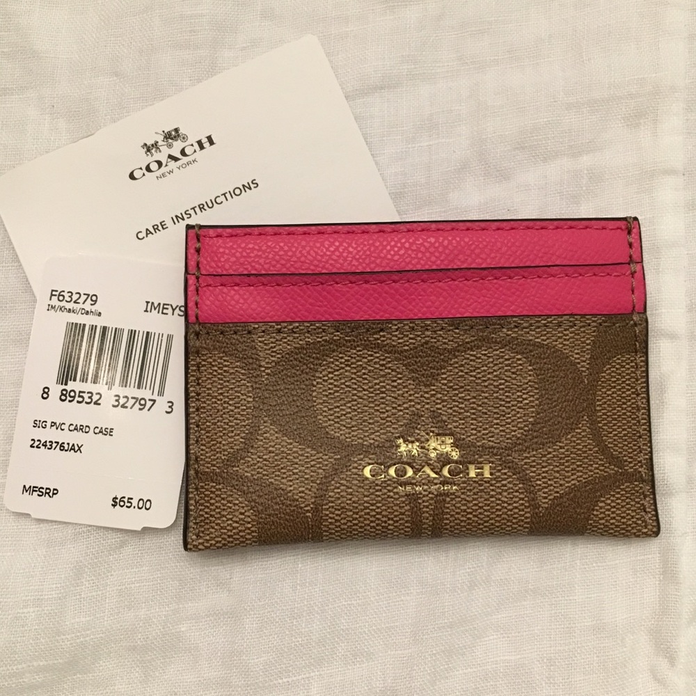 NWT Coach Signature Leather CC Holder